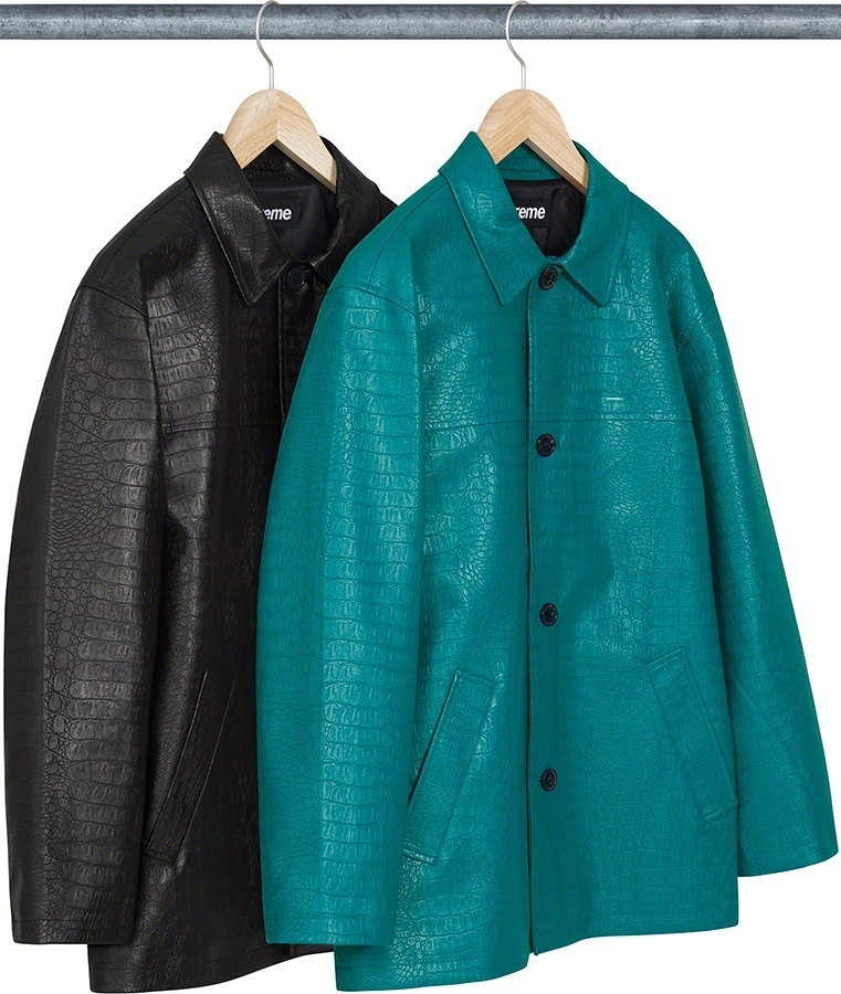 Faux Croc Car Coat